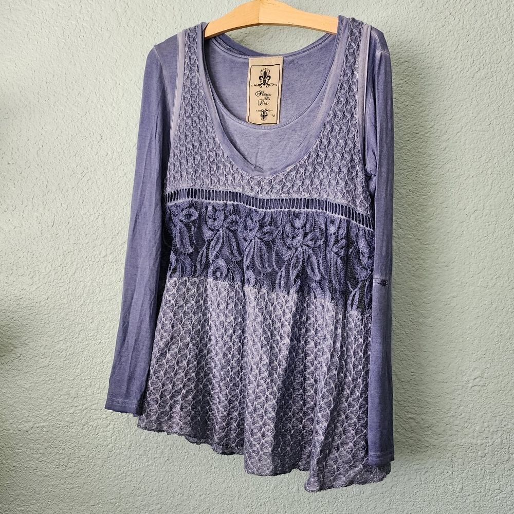 Fleur-de-lis bohemian peaseant cottagecore 2 piece set top